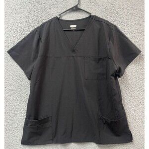 Scrubaid Top Womens  2XL Black Stretch V-Neck Scrub